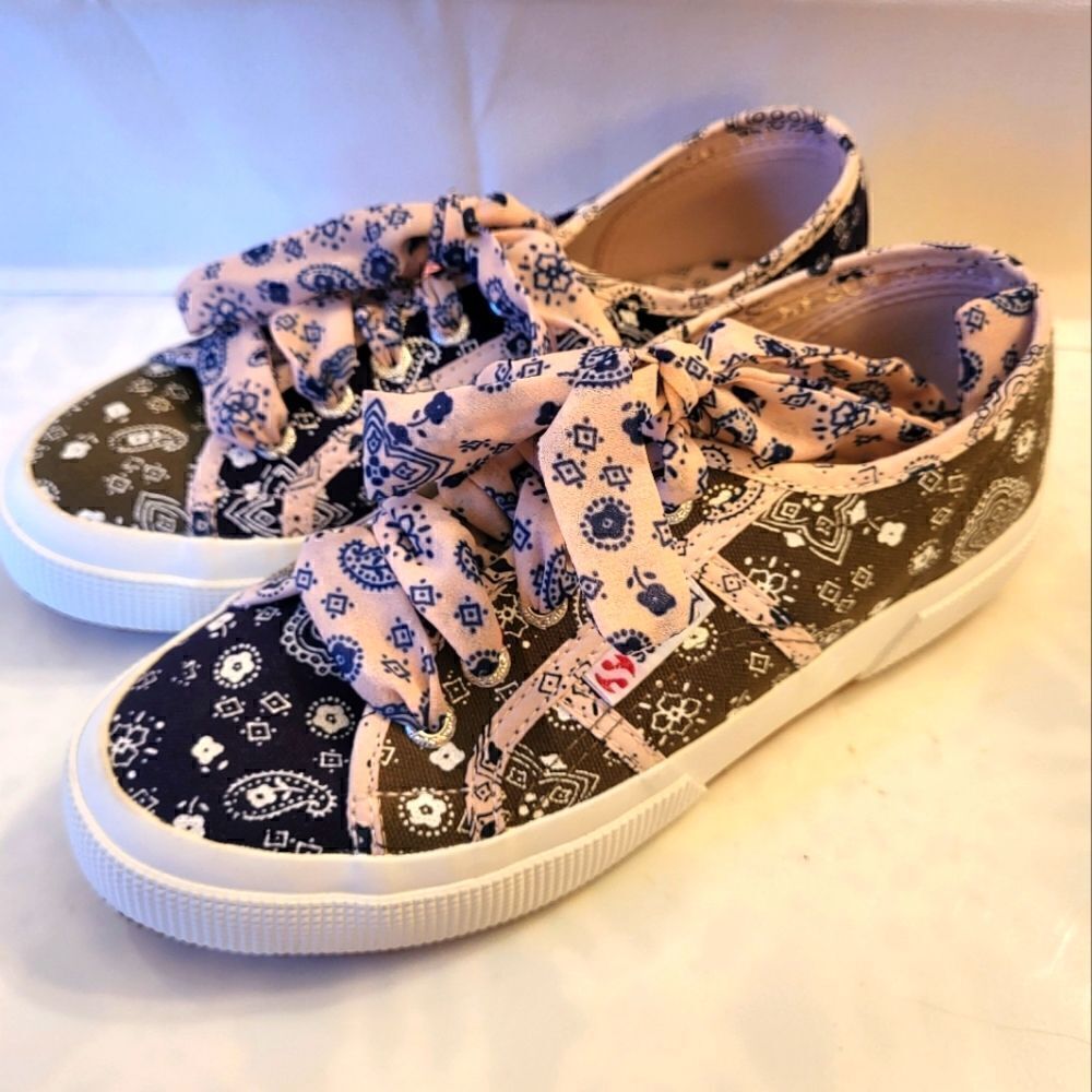 NEW SUPERGA 2750 "Bandana" Canvas w/Bandana Print Sneakers Sz.6/36 Ret. $89